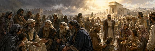 Ezra oversees communal reform before reading the law to a gathered people who share food in renewed joy
